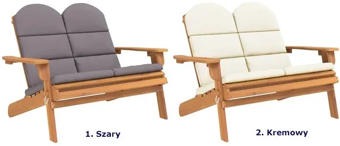 Drewniana ławka ogrodowa w stylu adirondack szary - Vespero