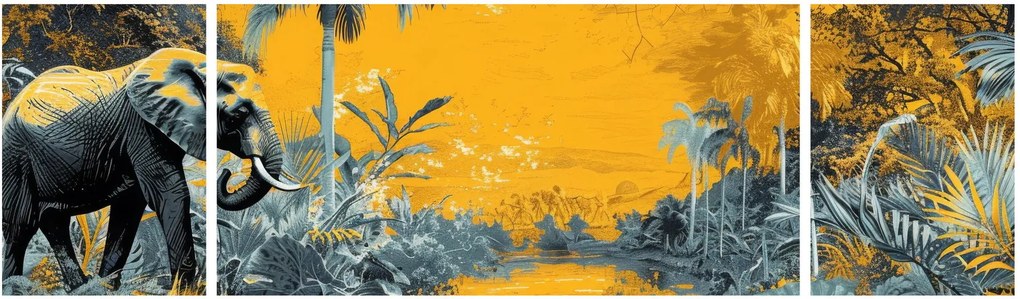 Obraz - Słoń w naturze (170x50 cm)