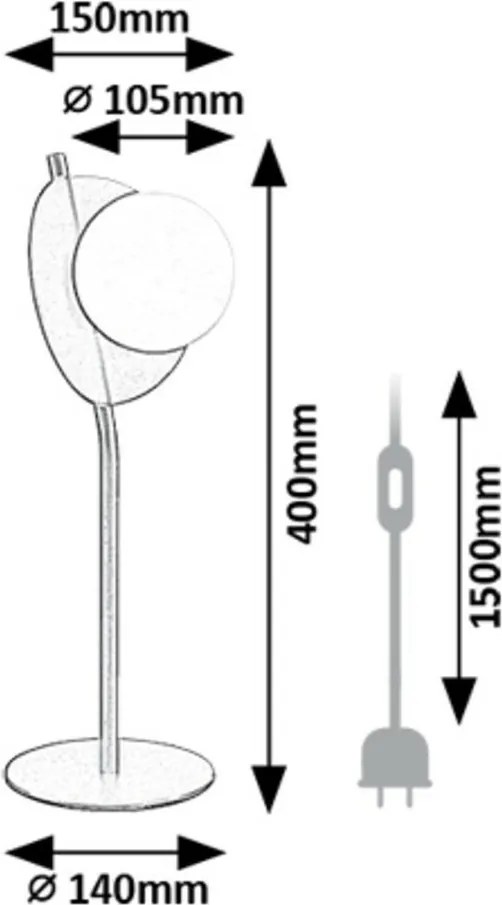 Rabalux 74221 designerska lampa stołowa Jules, G9, 1x maks. 5 W, IP20