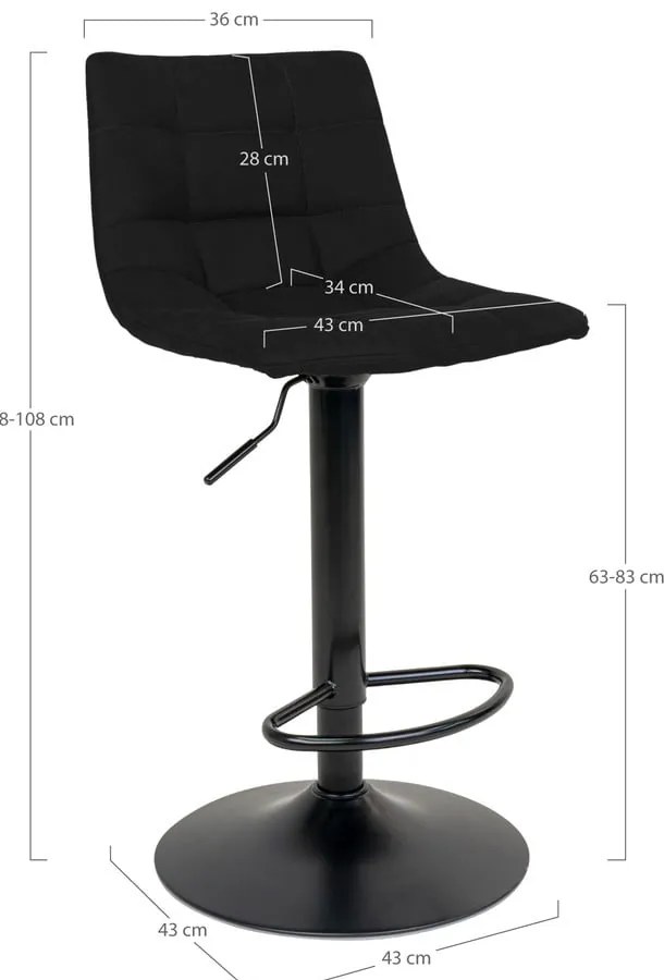 Czarne hokery zestaw 2 szt. 88 cm Middelfart – House Nordic