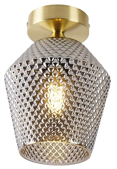 Inteligentna lampa sufitowa mosiężna z przydymionym szkłem, w tym Wi-Fi A60 - Karce ArtDeco Oswietlenie wewnetrzne