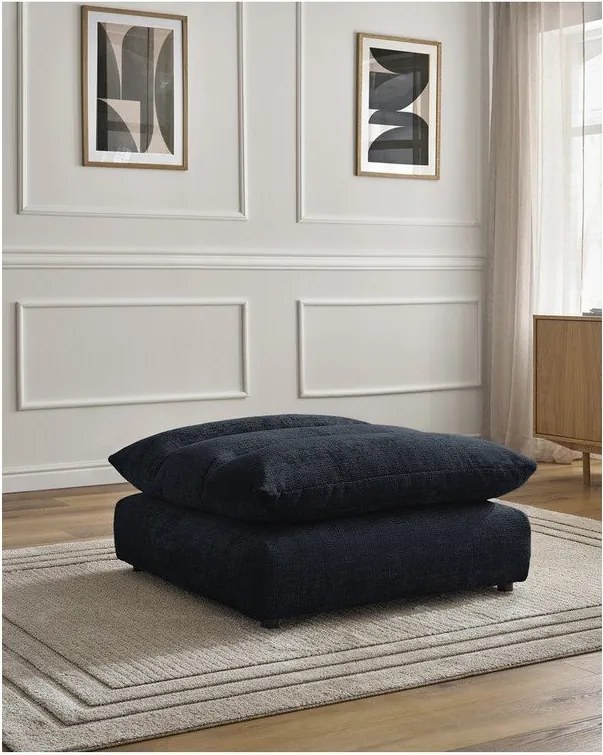 Ciemnoniebieski podnóżek z tkaniny szenilowej Neil – Bobochic Paris