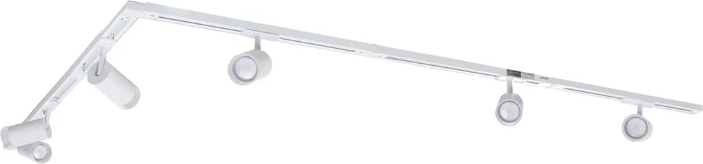 Nowoczesny system oświetlenia szynowego z 5 reflektorami białymi 1-fazowymi - Iconic Jeana