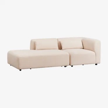 Fogler 2-częściowa Narożna Sofa Modułowa Z Lewym Szezlongiem Chenille Kremowy Beż - Sklum