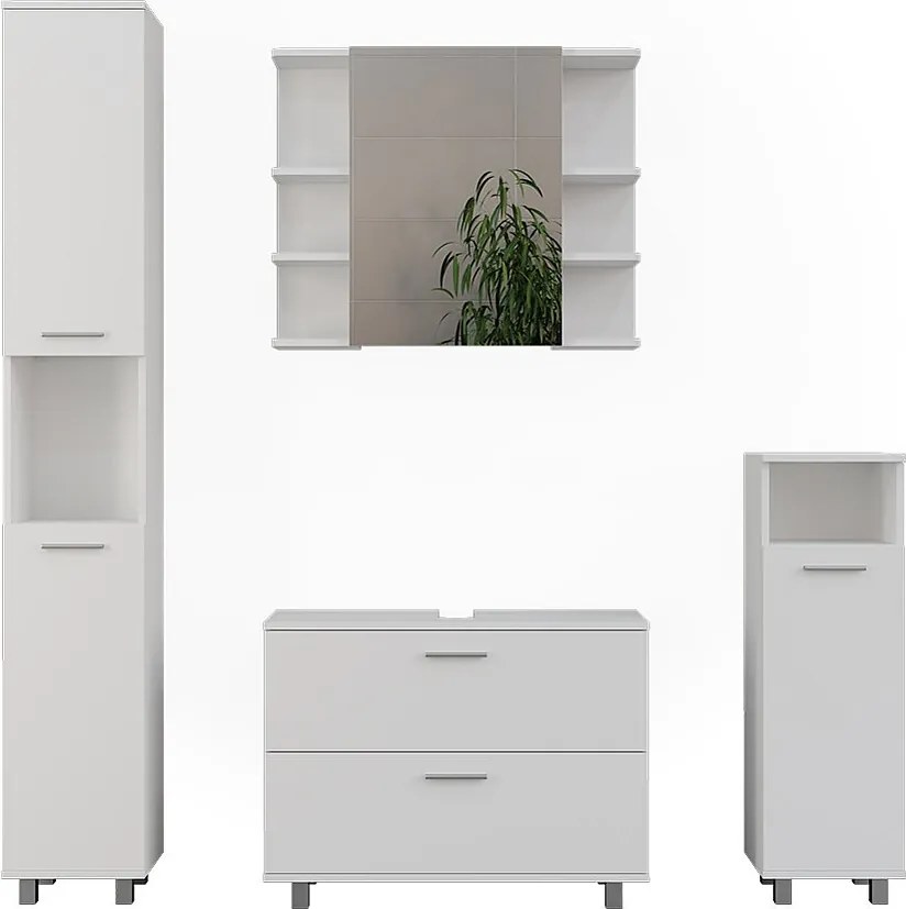Zestaw mebli łazienkowych biały 80.2x33x60.8 ilias