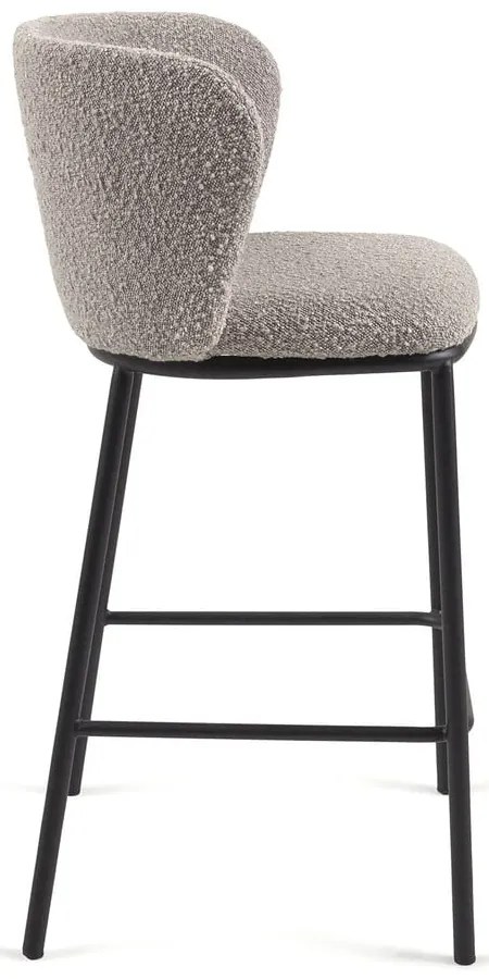 Jasnoszary hoker (wysokość siedziska 65 cm) Ciselia – Kave Home
