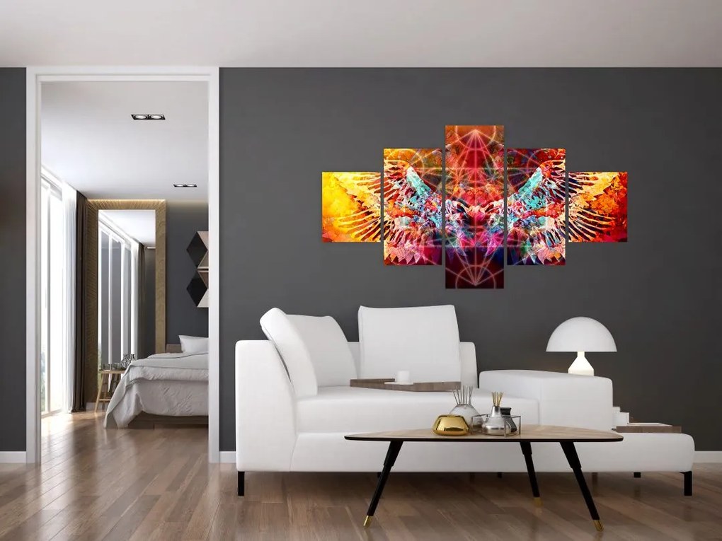 Obraz - Merkaba ze skrzydłami, abstrakcja (125x70 cm)