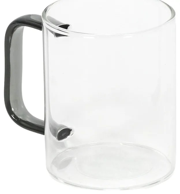 Szklany kubek z barwionym uszkiem, 200 ml