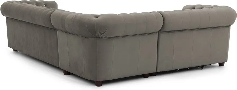 Szary aksamitny rozkładany narożnik (lewostronny/w kształcie litery L) York Blik – Ropez