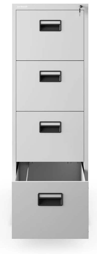 Szafa kartotekowa metalowa z 4 szufladami szara, 460x1320x620 mm: SARA