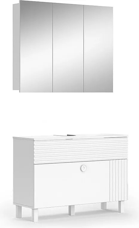 Zestaw mebli łazienkowych biały 100x37x72 sola