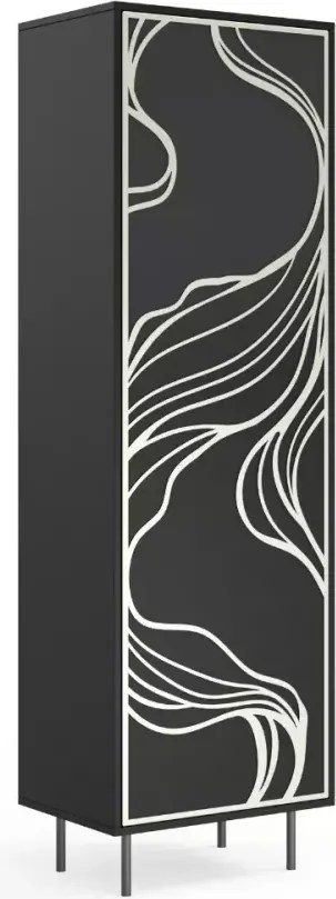 Elegancka witryna Gambia 60 cm – nowoczesna, glamour, art deco, metalowy stelaż