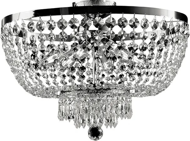 Lampa sufitowa Mozart z żelaza i chromowanego mosiądzu z kryształkami 6 świateł H.37 Ø50 BL189-PL6-CR