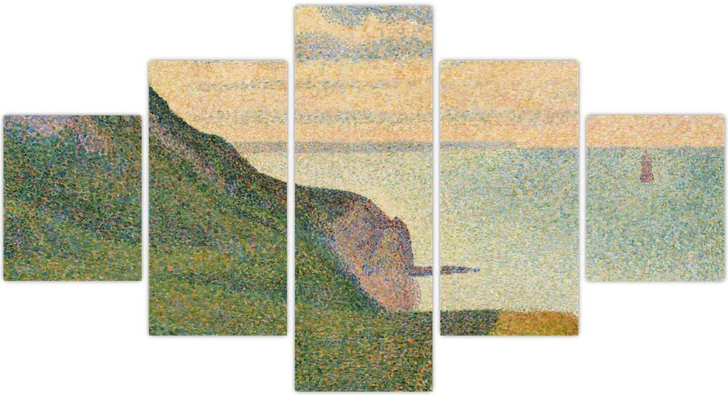 Obraz - Georges Seurat, Seascape at Port-en-Bessin, Normandy, reprodukcje (125x70 cm)