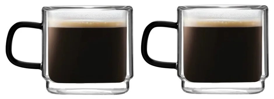 Szklane kubki zestaw 2 szt. na espresso 80 ml Carbon – Vialli Design