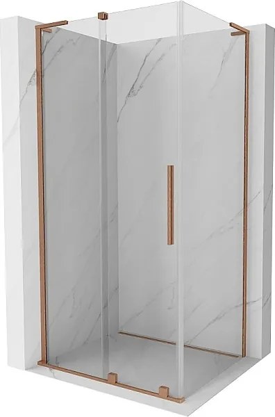 Mexen Velar L kabina prysznicowa rozsuwana 90 x 75 cm, transparent, miedź szczotkowana - 871-090-075-03-65