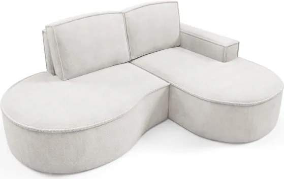 Narożnik MOLLY Prawostronny bez funkcji spania, wolnostojący tkanina CURIO 02 Biały