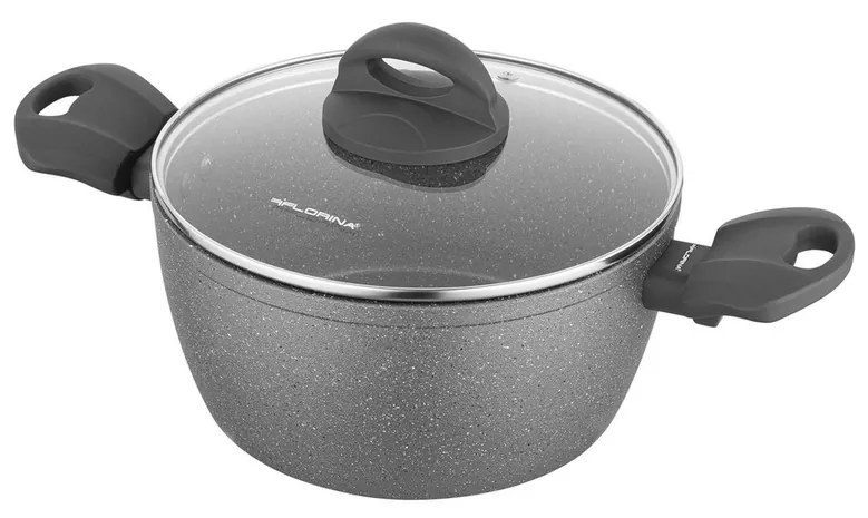 Florina Garnek z pokrywką Stone na indukcję i gaz Lava Stone MG, 16 cm, 1,2 l, śred. 16 cm