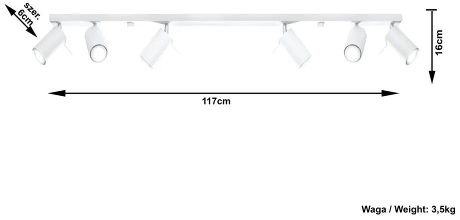 Biała lampa sufitowa Sollux Etna 6L