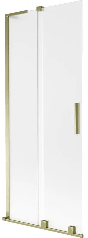 Mexen Velar L parawan nawannowy 2-skrzydłowy rozsuwany 80 x 150 cm, szron, złoty - 896-080-003-31-50