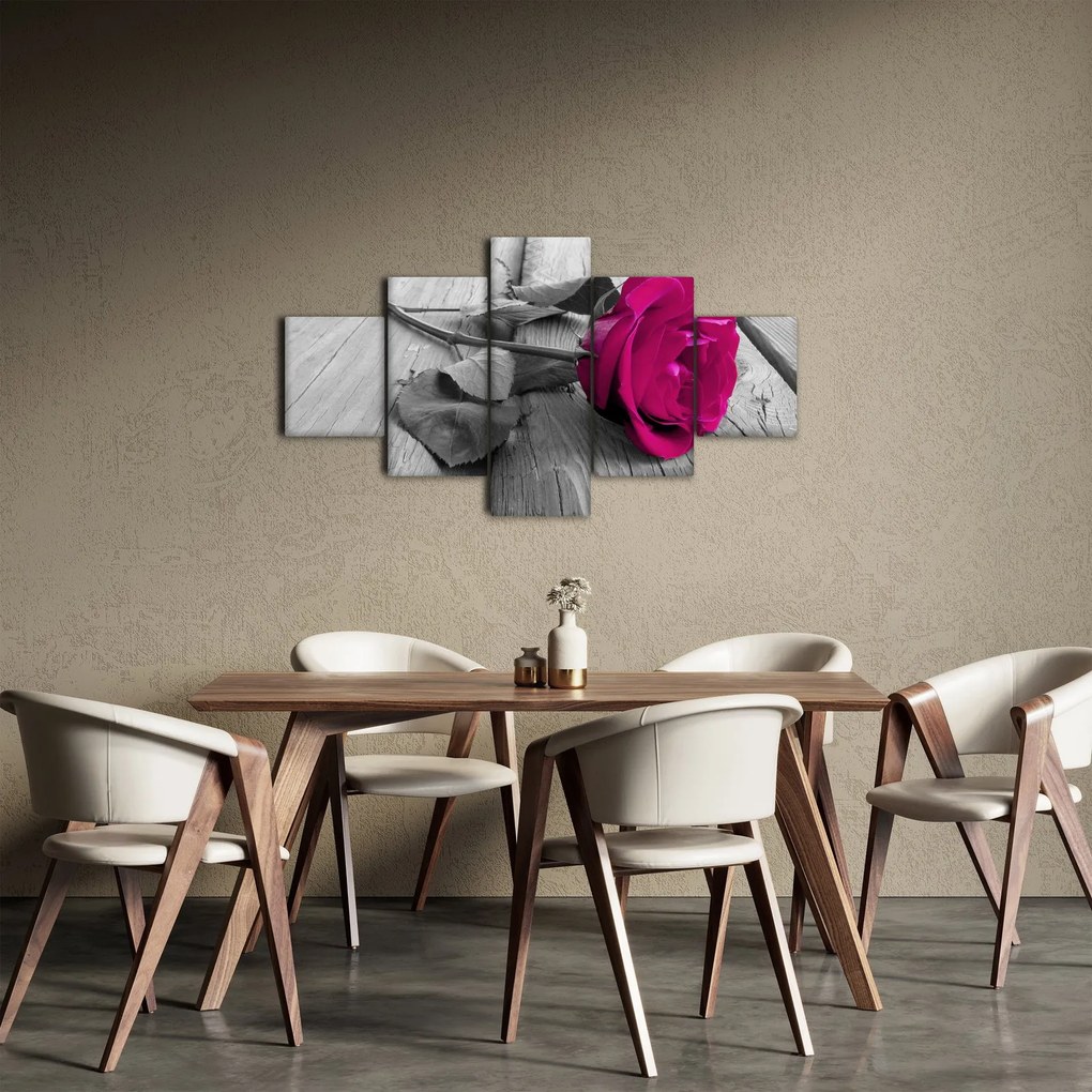 Obraz - Różowa róża (125x70 cm)