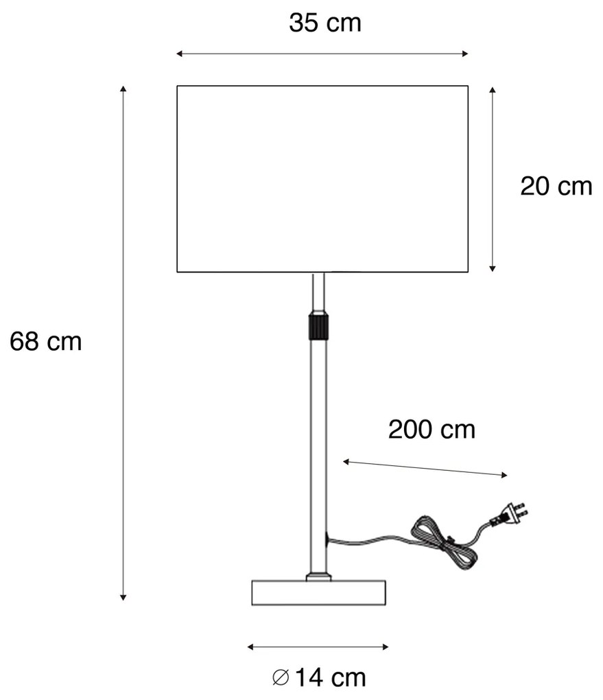 Lampa stołowa czarna z aksamitnym abażurem w designie krokodyla 35cm - Parte klasyczny/Antyczny Oswietlenie wewnetrzne