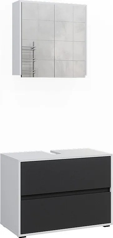 Zestaw mebli łazienkowych biały/antracyt 80x40x58 maltin