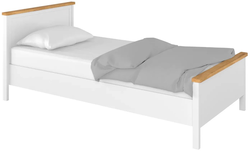 Skandynawski zestaw mebli do sypialni biały + dąb nash - so F8-H42