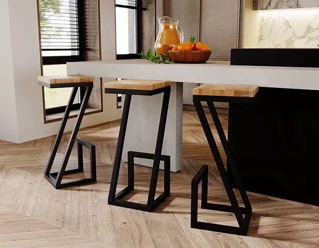 Nowoczesny dębowy hoker loft - Delto 6X