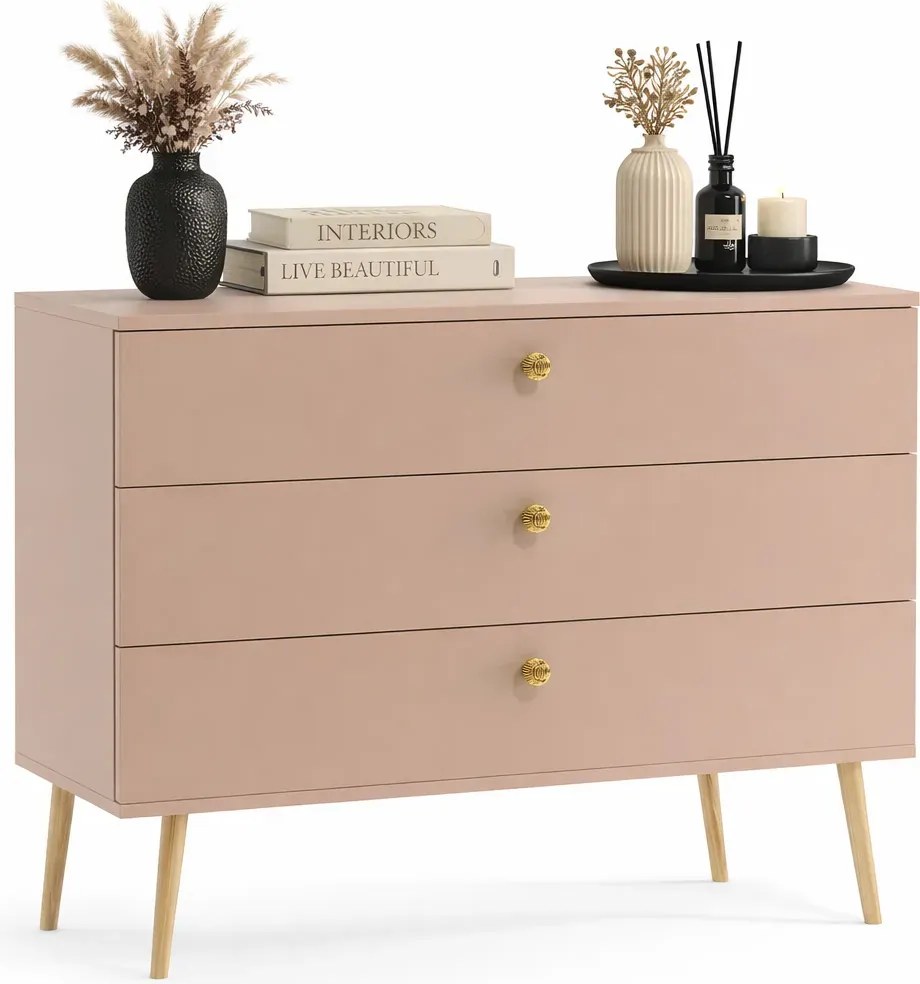 Skandynawska komoda na nóżkach macchiato F1-M08