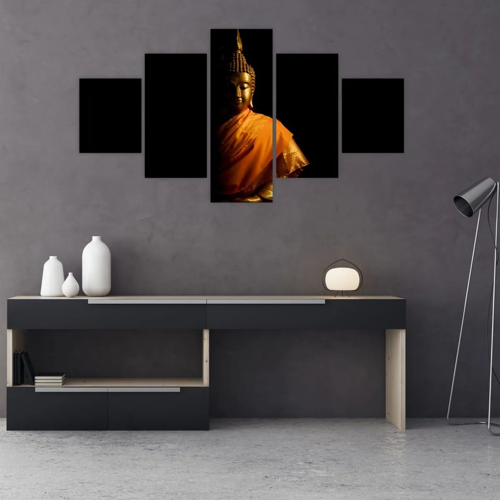 Obraz - Posąg Złotego Buddy (125x70 cm)