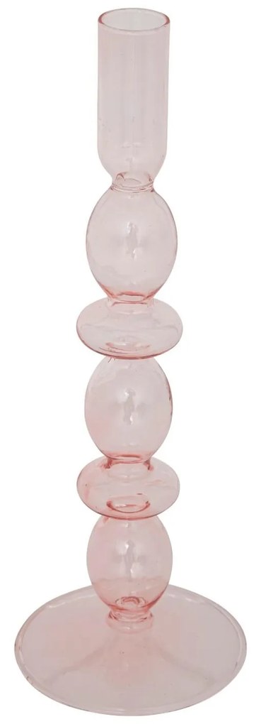 Świecznik na długą świecę, szklany, 25,7 cm