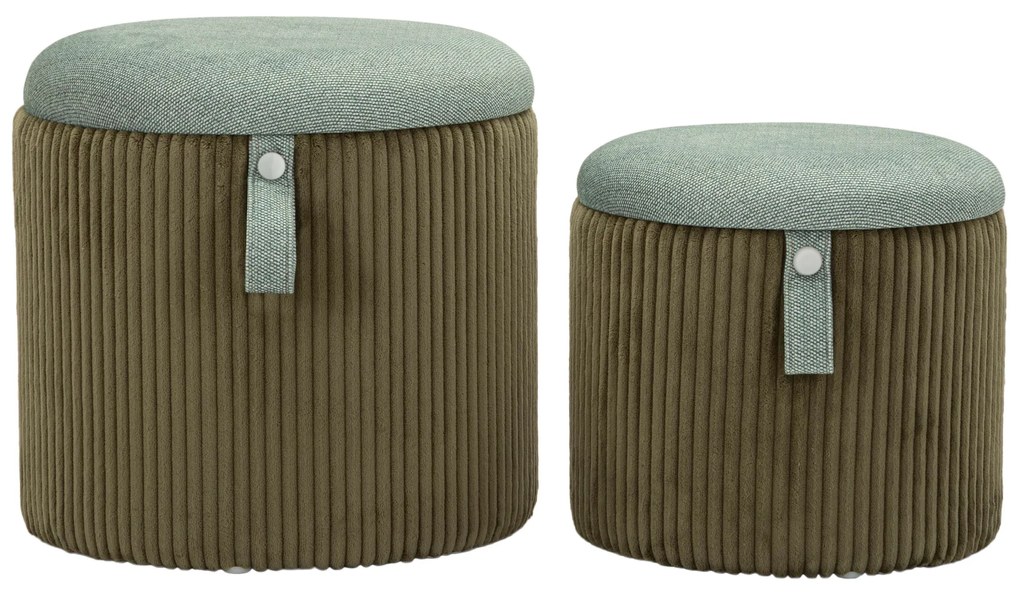 Zestaw puf ze schowkiem BOLZANO, Ø 38 cm, Ø 32 cm