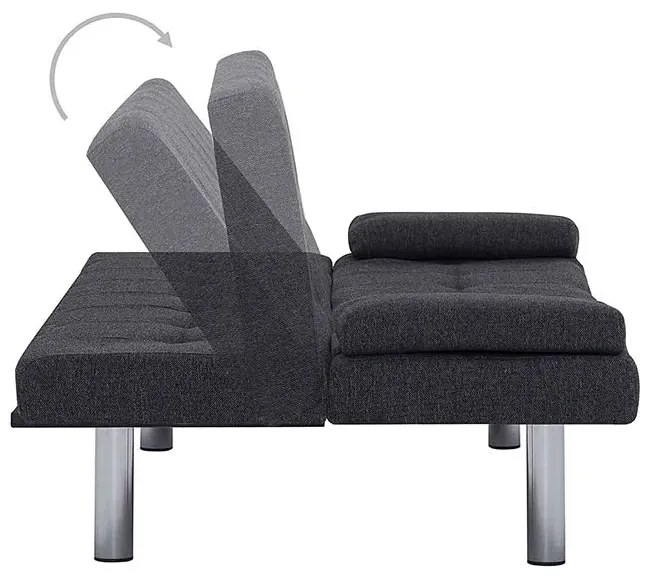 Kanapa Horis z rozkładanym oparciem - ciemnoszara