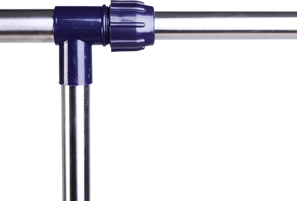 HOMCOM Wieszak na Ubrania na Kółkach Srebrny 86x95x45cm Stabilny i Łatwy w Przechowywaniu | Aosom PL