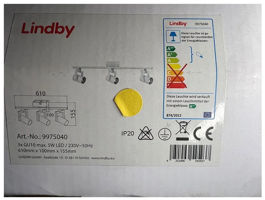 Lindby - Oświetlenie punktowe 3xGU10/5W/230V
