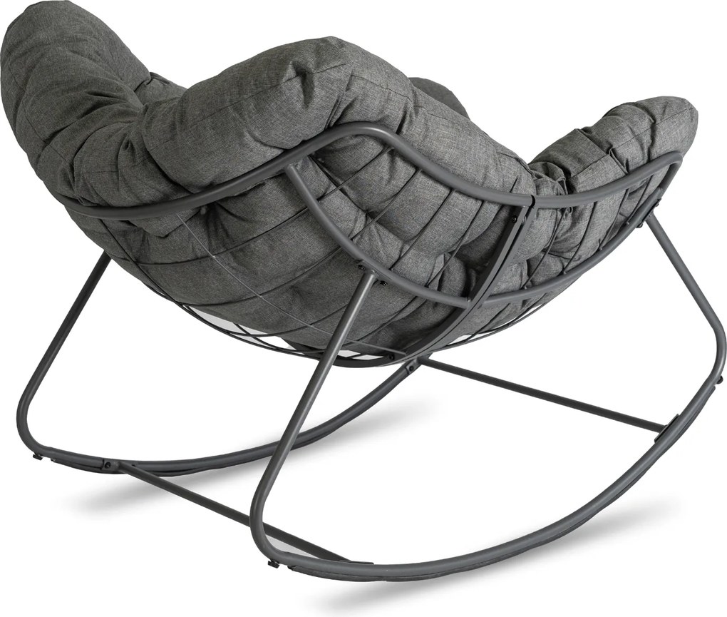 Fotel Bujany Ogrodowy LAREDO na Płozach Wypoczynkowy Szary Nowoczesny