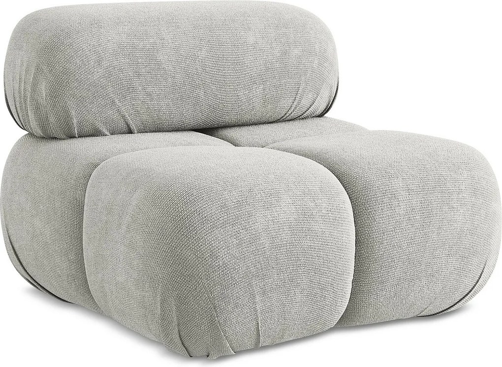 Fotel - z tkaniny szenilowej - jasny szary - LOKUA