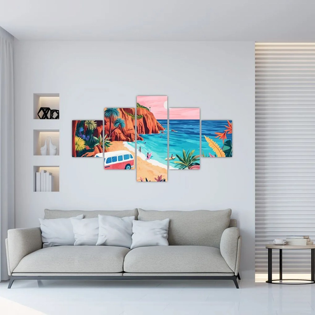 Obraz - Karawan nad oceanem (125x70 cm)