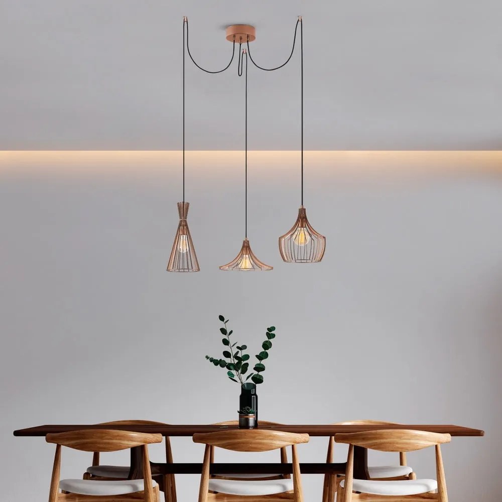 Lampa wisząca w kolorze miedzi z metalowym kloszem Mezopotamya – Opviq lights