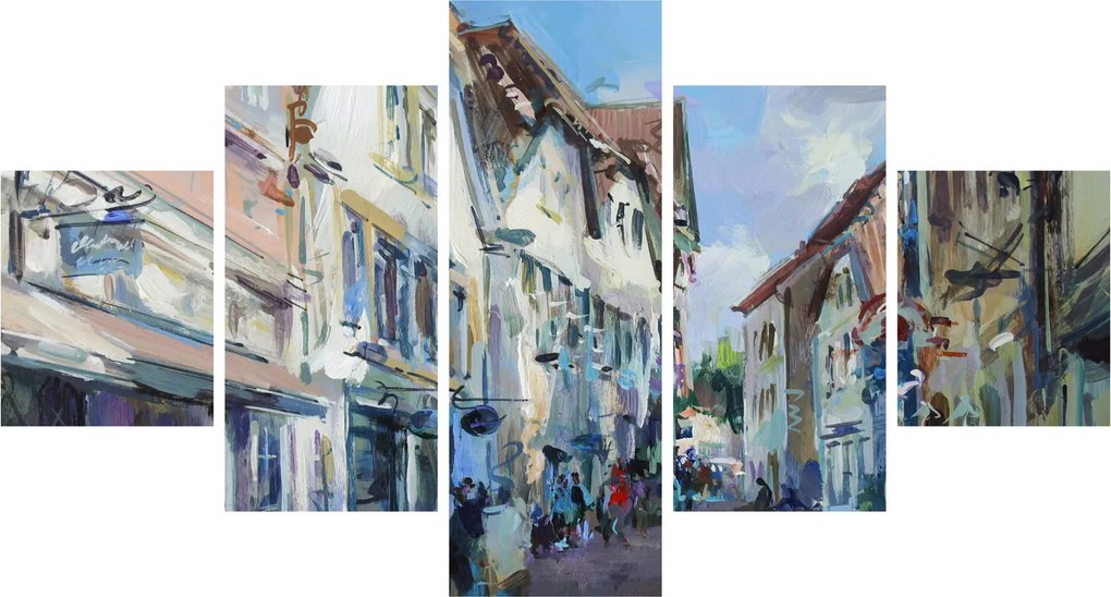 Obraz - Aleja starego miasta, malarstwo akrylowe (125x70 cm)