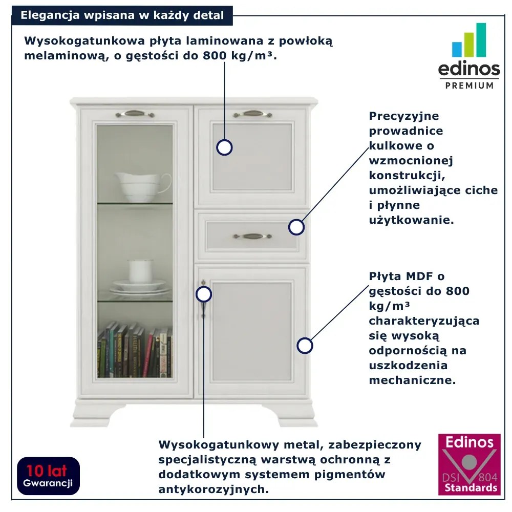 Komoda z witryną i barkiem fineline crema H8-A14