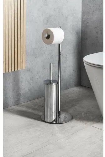 GEDY 143213 Circe Stojak z uchwytem na papiertoaletowy i szczotkę WC, okrągły, chrom