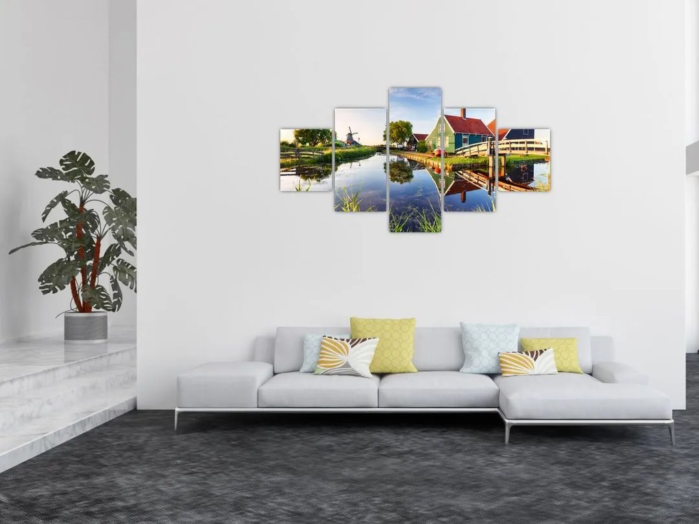 Obraz holenderskich młynów (125x70 cm)