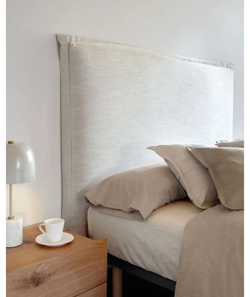 Biały tapicerowany zagłówek 206x106 cm Tanit – Kave Home