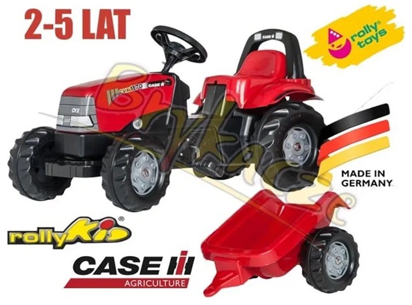 Rolly toys rolykid traktor na pedały case z przyczepką