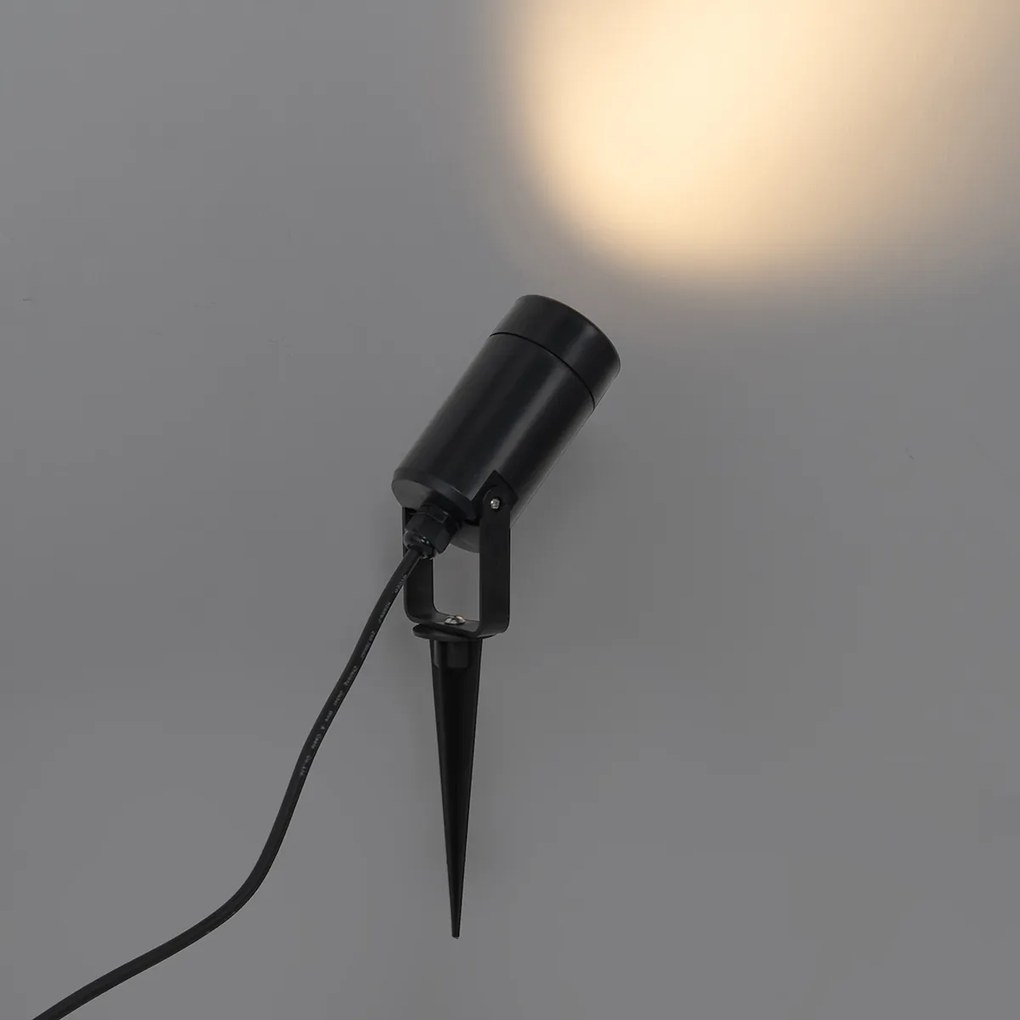 Regulowana czarna lampa kolcowa IP65 - Solo Eco