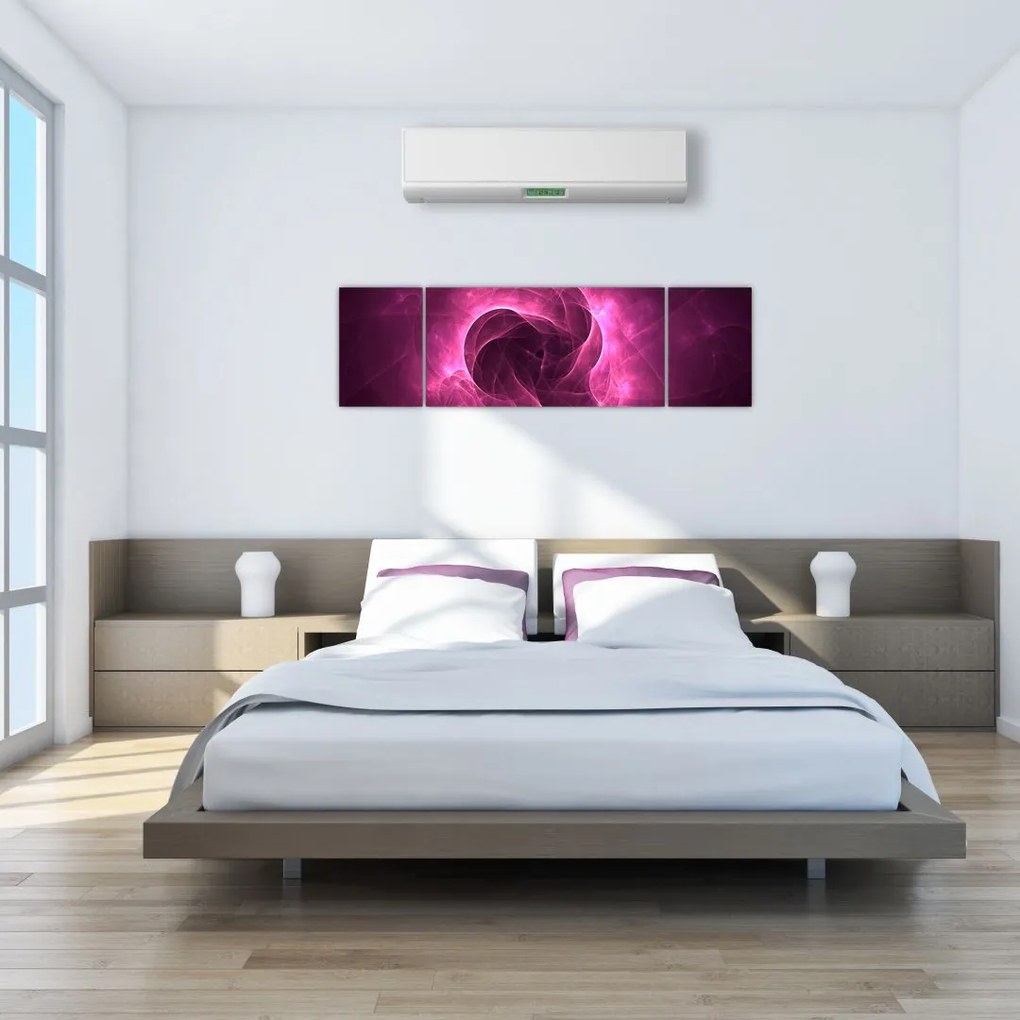 Obraz nowoczesnej różowej abstrakcji (170x50 cm)
