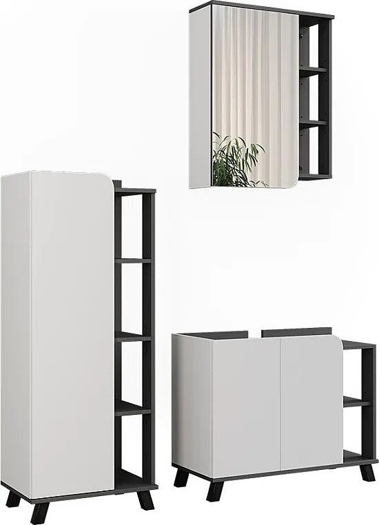 Zestaw mebli łazienkowych antracyt/biały 80x35x65 karen