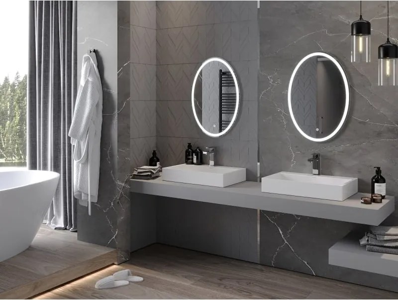 Mexen Elz lustro łazienkowe podświetlane 50 x 70 cm, LED 6000K, antypara - 9802-050-070-611-00